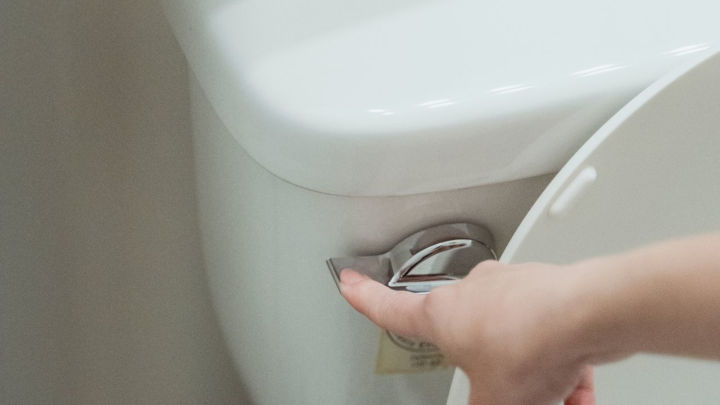 Toilet flushing button
