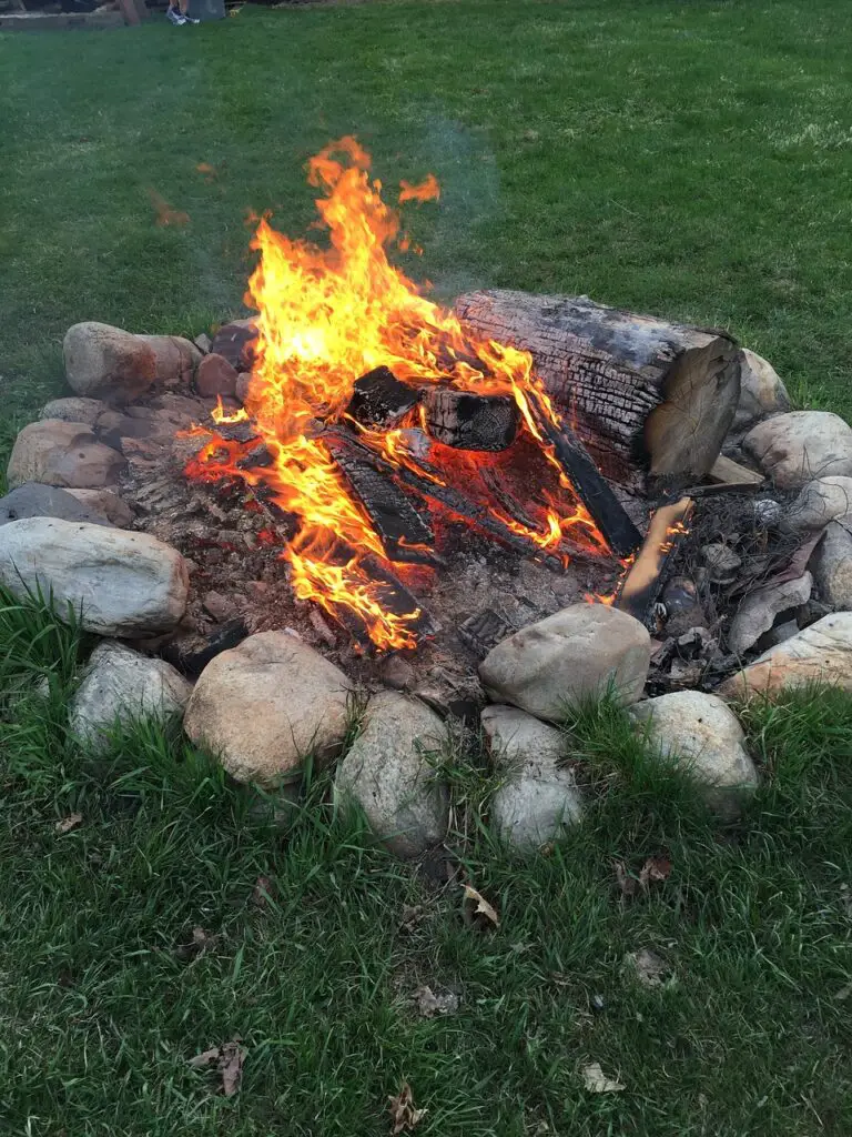 firepit with stones