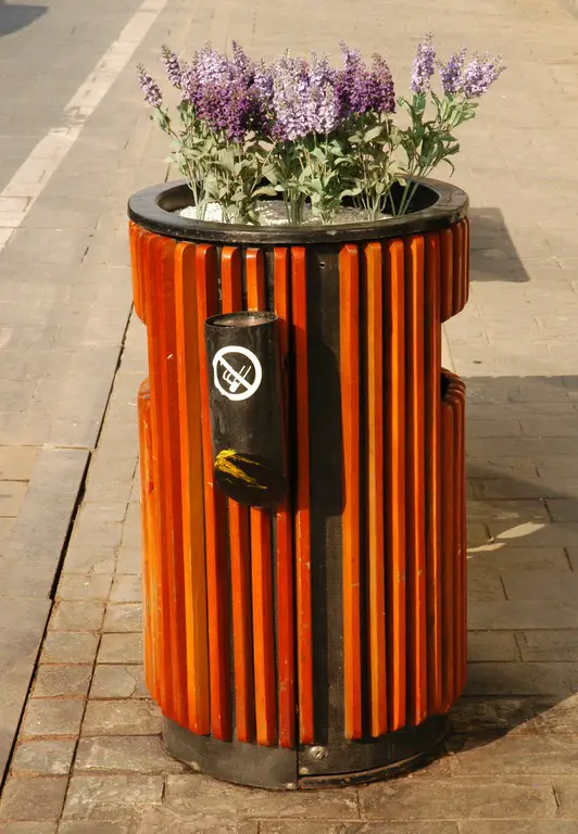 trash can flower