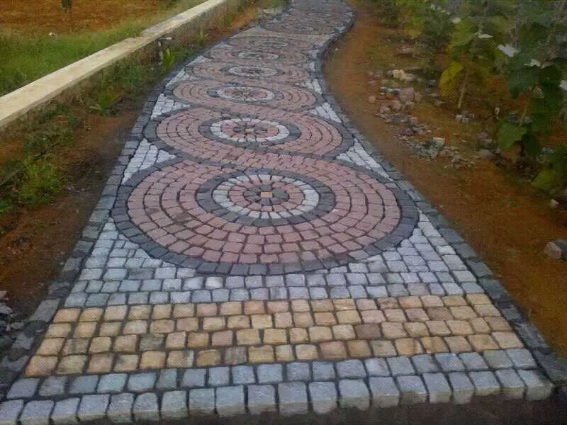 designer sidewalk with bricks