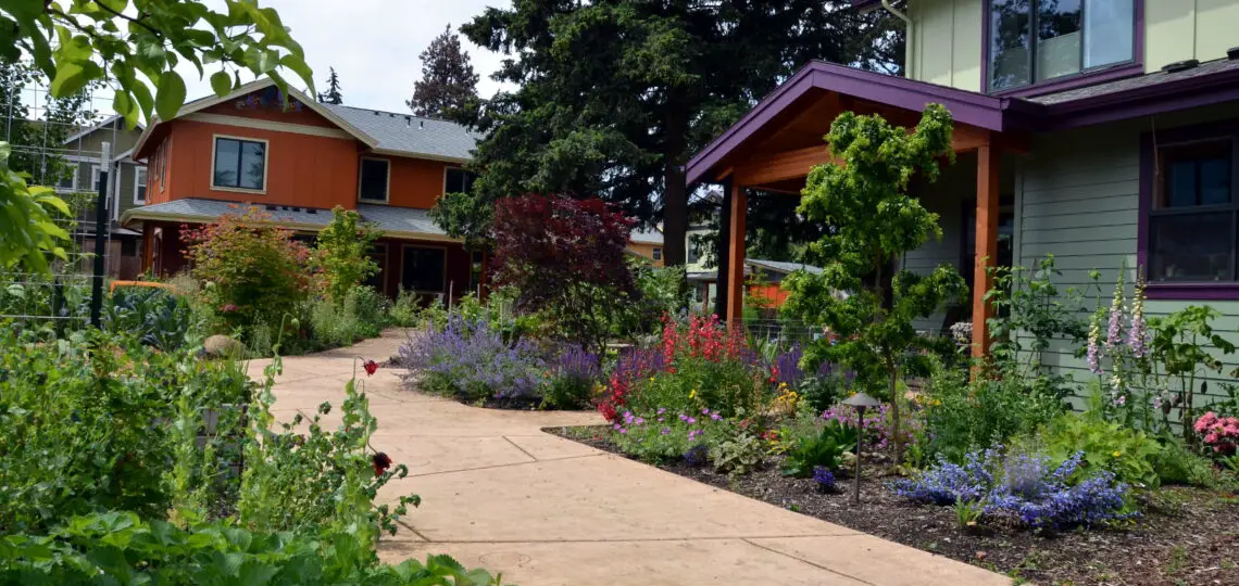 front yard garden with shade