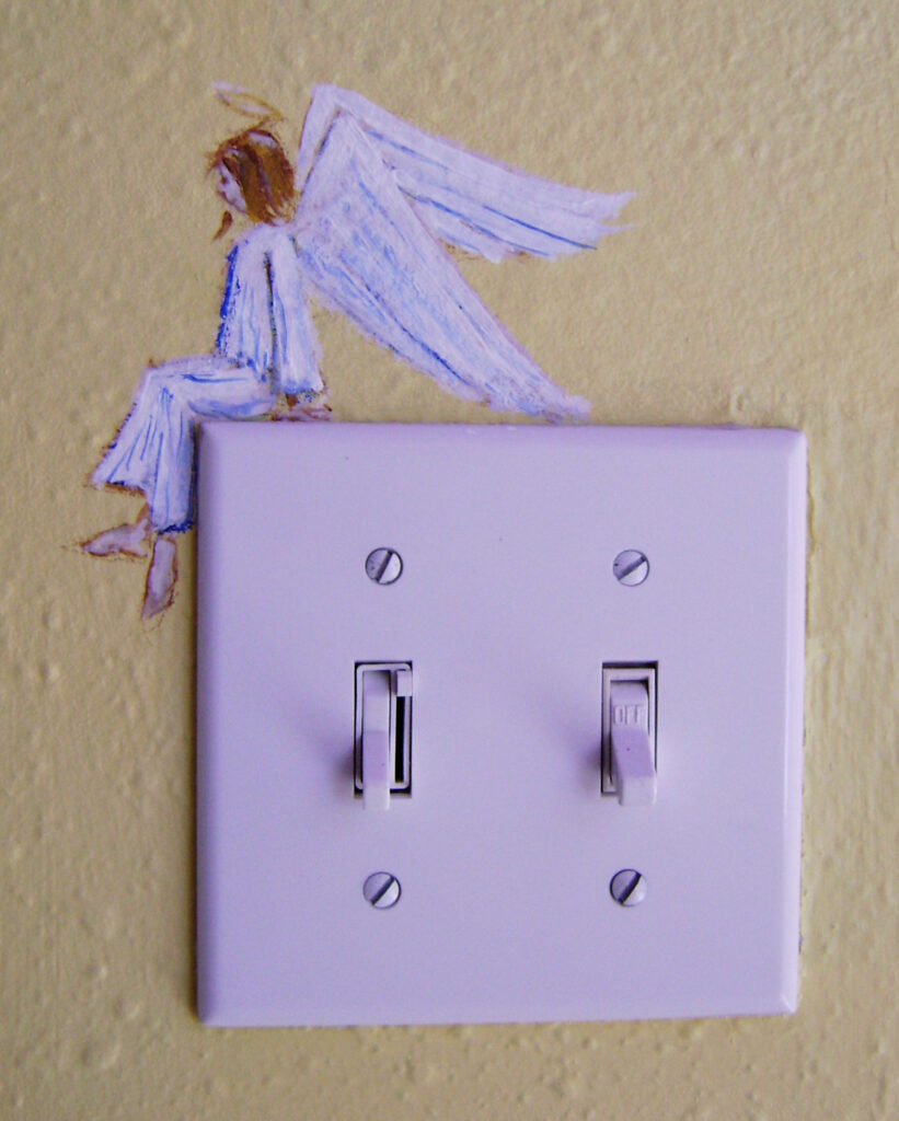 paper art light switch makeover