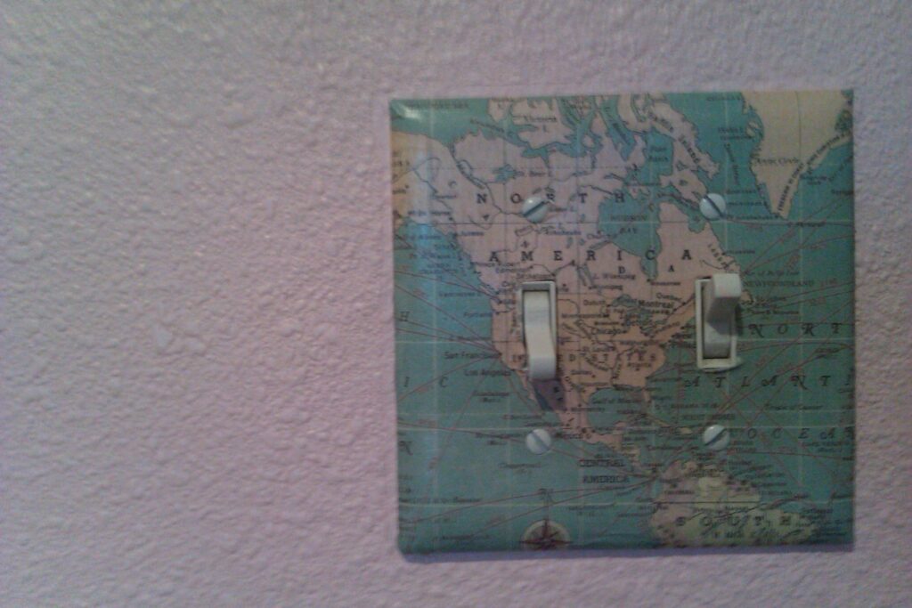 world map light switch